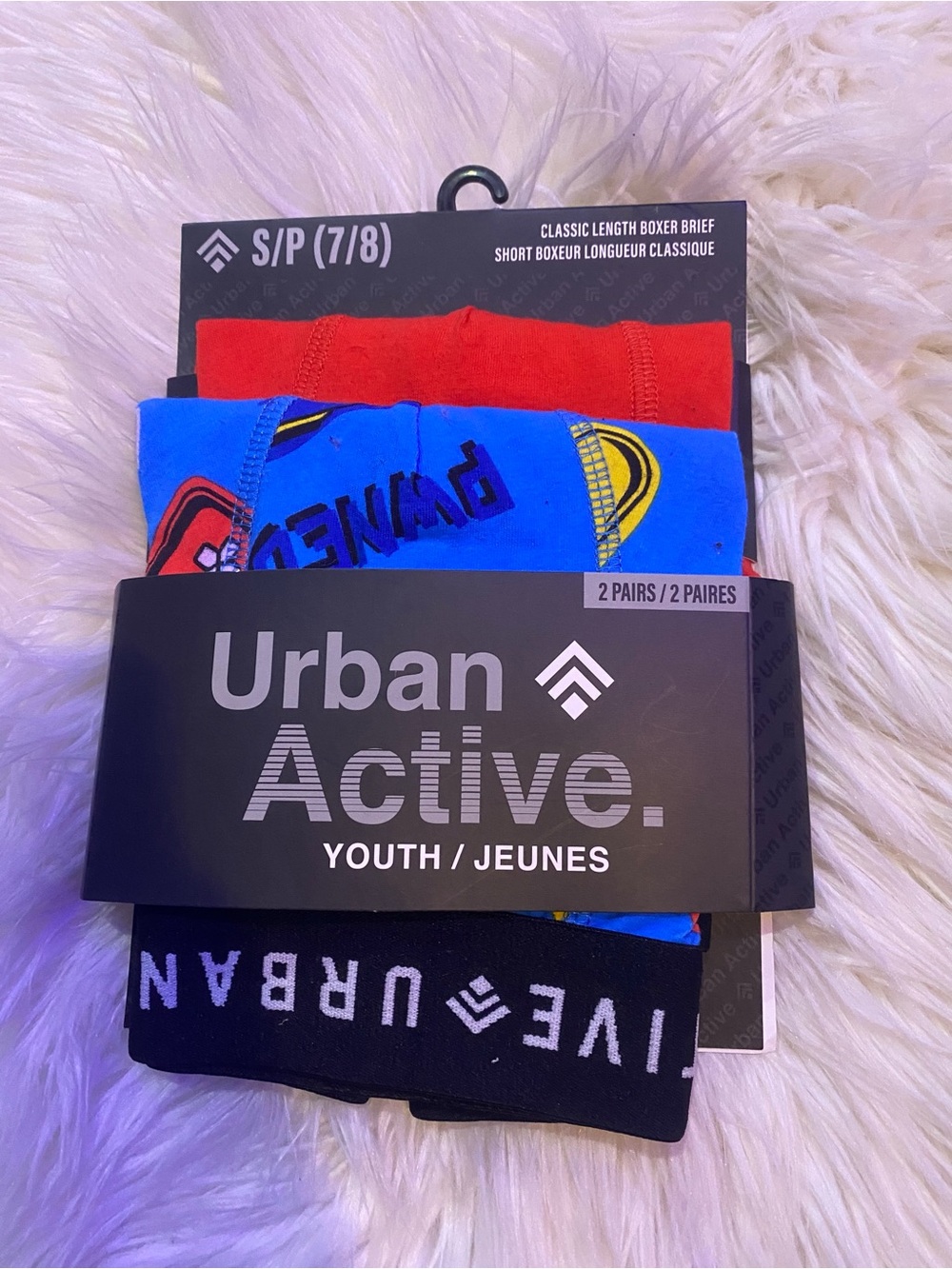 Urban Active Youth Boxer Briefs - Red, Blue, Black Size 7 8 NWT